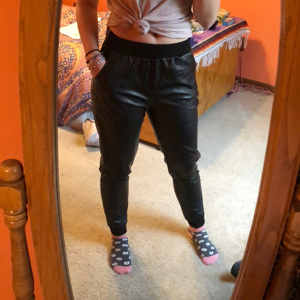 Leather Joggers
